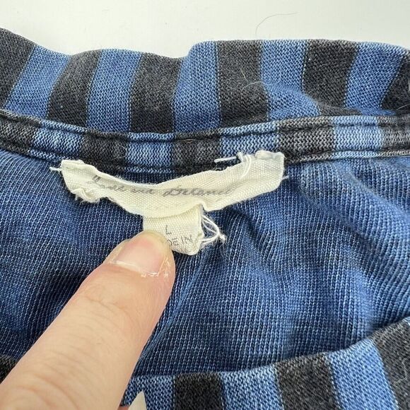 Jane And Delancey Blue Striped Tunic Top Size Large - Picture 2 of 3